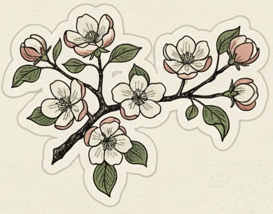 Vintage Apple Blossom Illustration