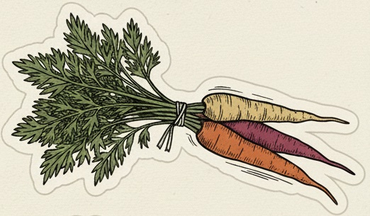 Vintage Carrots Illustration