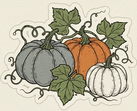 Vintage Pumpkins Illustration